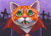 Halloween vampire cat