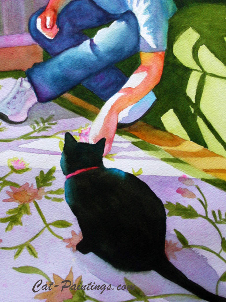 black cat sways over childhood allergies to pets