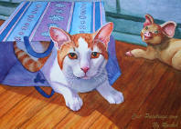 Cat Christmas present card