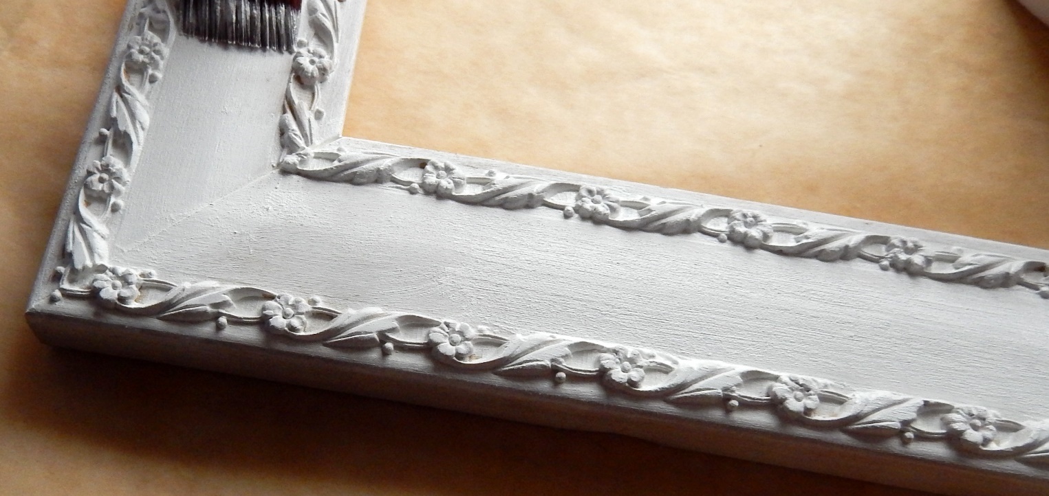 vintage wood frame with flower pattern