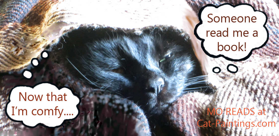 mo cat reading cat paintings Rachel M Brown