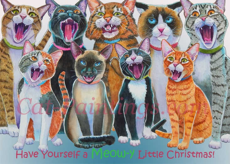 Maine Coon Cat Christmas Card