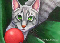 christmas cat ornament card