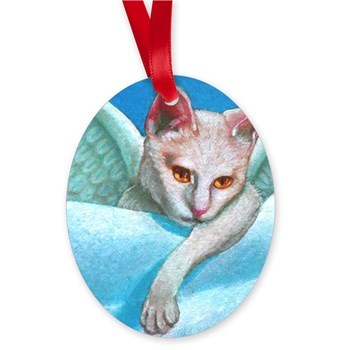 angel cat ornament