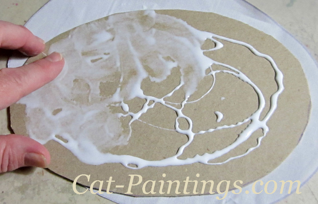 cat paintings glue chipboard bottom stand alone cat pillow