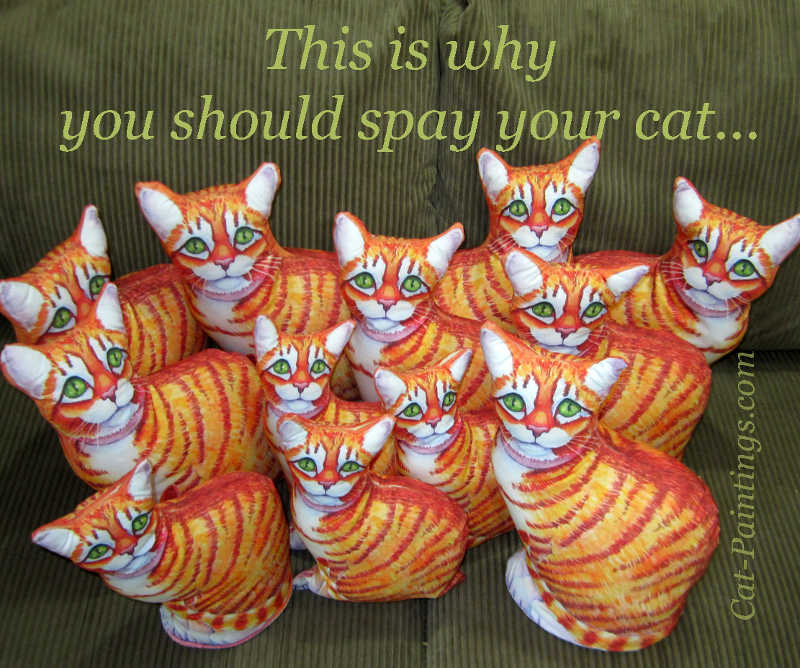 cat paintings crowd of cats on the sofa