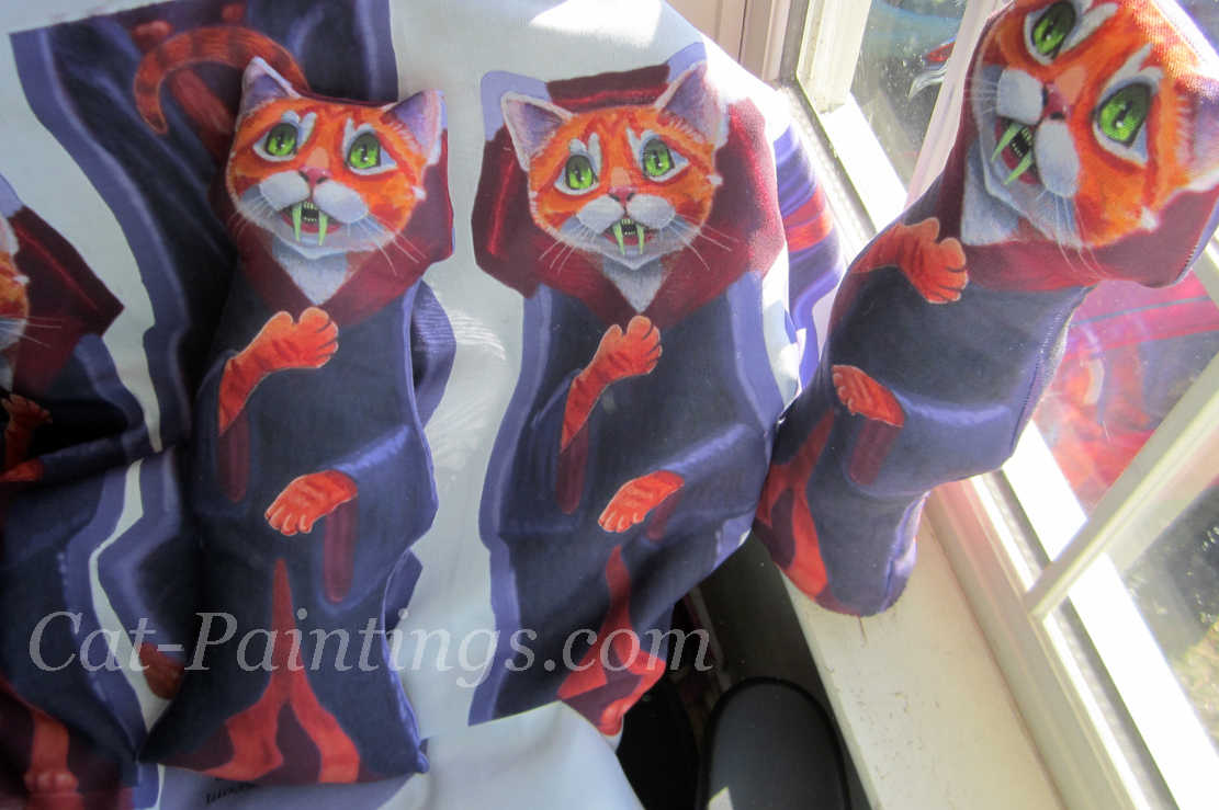Vampire Cat Halloween Craft Pillows