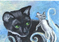 Kitten and Ghost Mouse