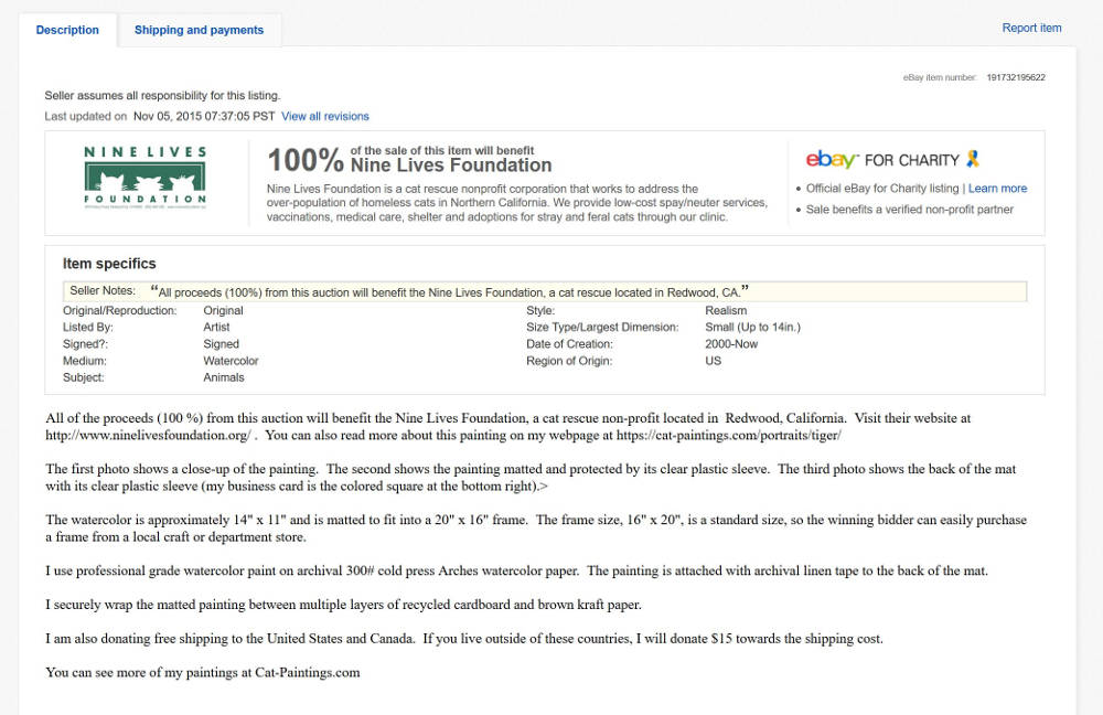 Nine Lives Foundation Charity Auction